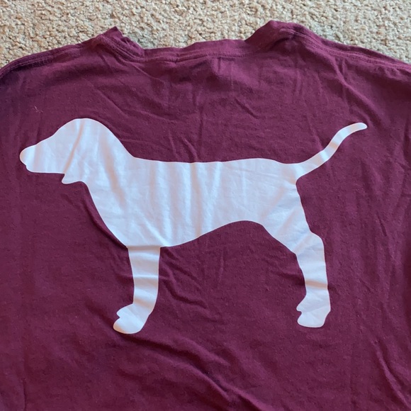 Pink Victoria’s Secret Maroon Logo Pocket Long Sleeve Tee - Picture 4 of 4